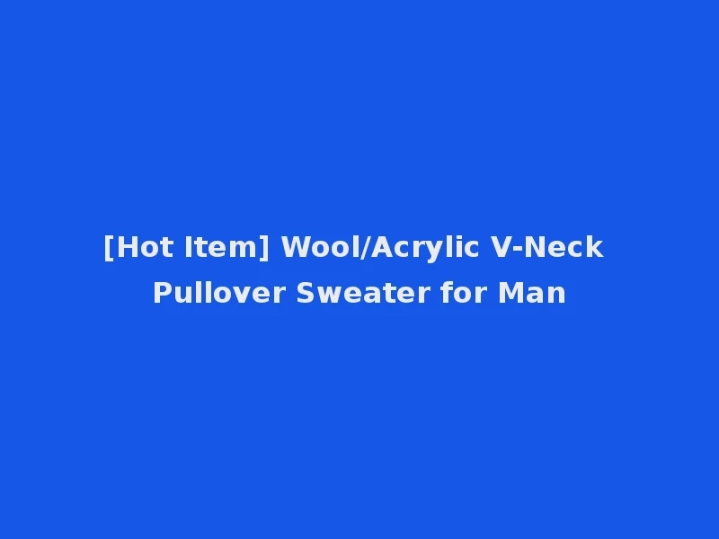 [Hot Item] Wool/Acrylic V-Neck Pullover Sweater for Man