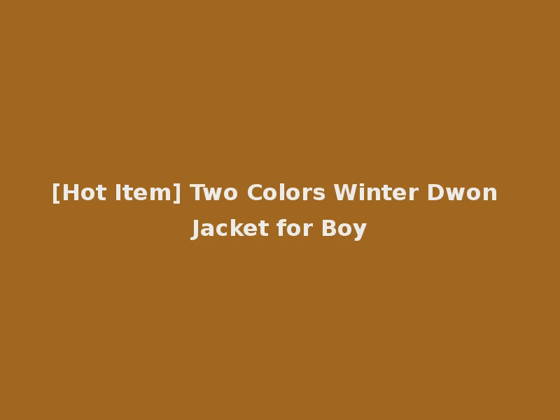 [Hot Item] Two Colors Winter Dwon Jacket for Boy