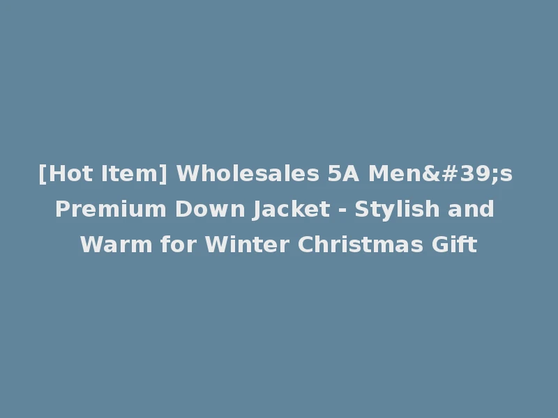 [Hot Item] Wholesales 5A Men's Premium Down Jacket - Stylish and Warm for Winter Christmas Gift