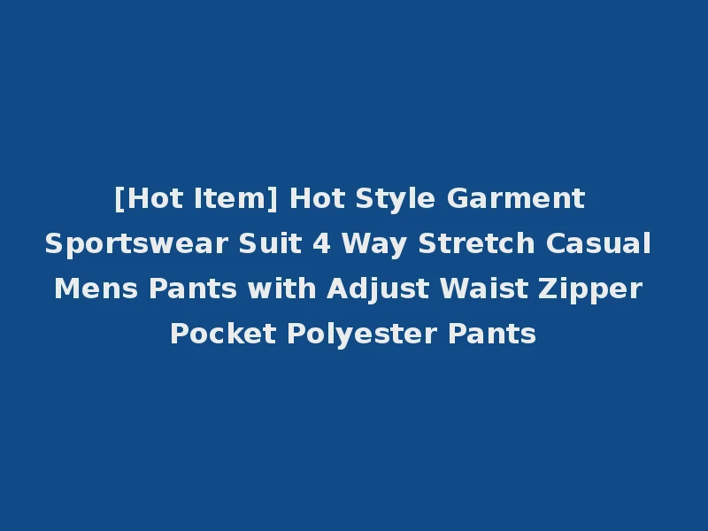 [Hot Item] Hot Style Garment Sportswear Suit 4 Way Stretch Casual Mens Pants with Adjust Waist Zipper Pocket Polyester Pants