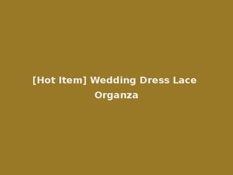 [Hot Item] Wedding Dress Lace Organza