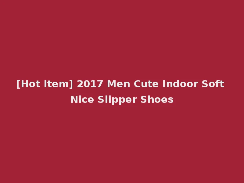 [Hot Item] 2017 Men Cute Indoor Soft Nice Slipper Shoes