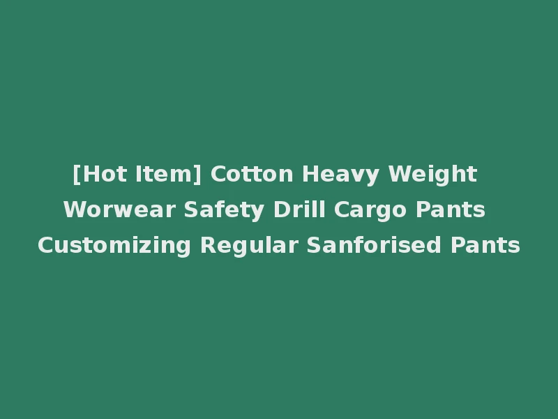 [Hot Item] Cotton Heavy Weight Worwear Safety Drill Cargo Pants Customizing Regular Sanforised Pants