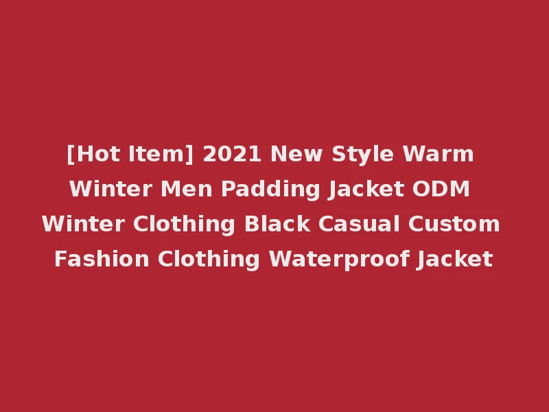 [Hot Item] 2021 New Style Warm Winter Men Padding Jacket ODM Winter Clothing Black Casual Custom Fashion Clothing Waterproof Jacket