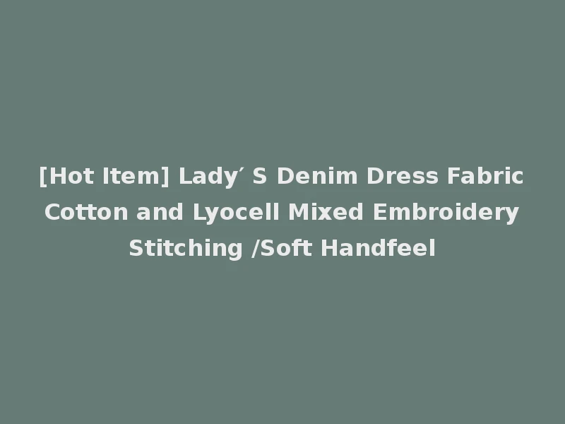 [Hot Item] Lady′ S Denim Dress Fabric Cotton and Lyocell Mixed Embroidery Stitching /Soft Handfeel