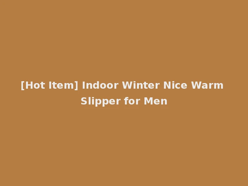 [Hot Item] Indoor Winter Nice Warm Slipper for Men