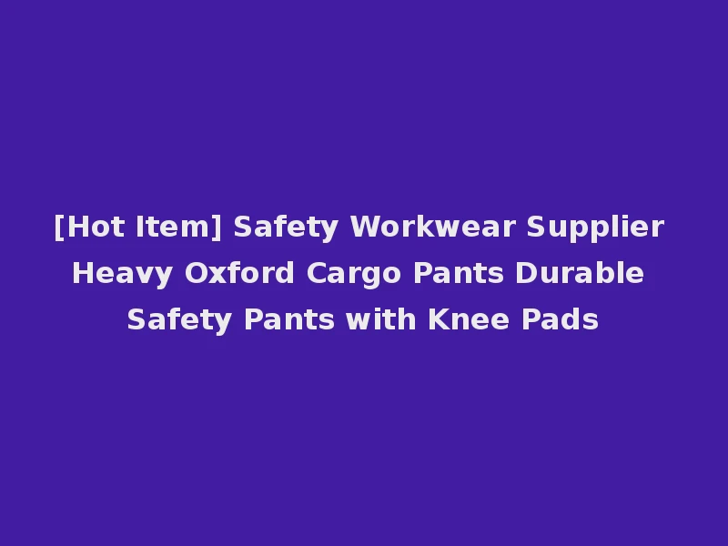 [Hot Item] Safety Workwear Supplier Heavy Oxford Cargo Pants Durable Safety Pants with Knee Pads