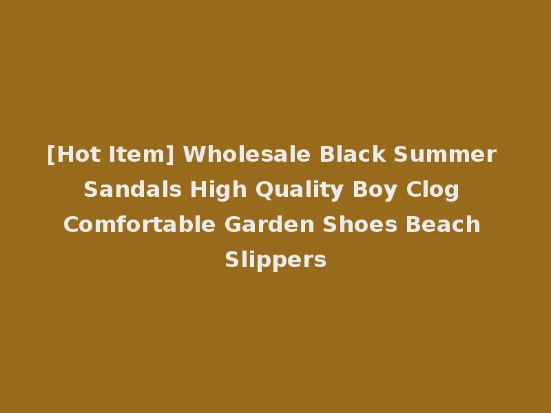 [Hot Item] Wholesale Black Summer Sandals High Quality Boy Clog Comfortable Garden Shoes Beach Slippers