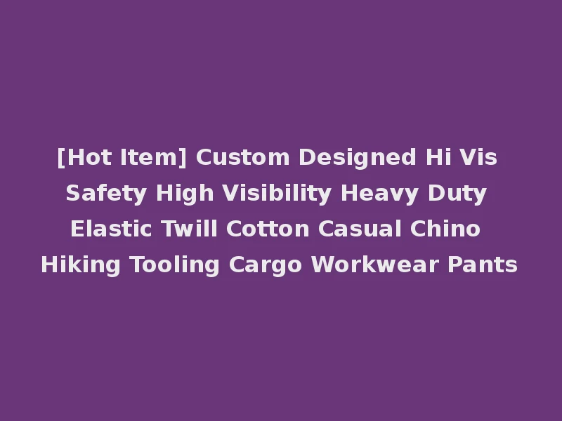 [Hot Item] Custom Designed Hi Vis Safety High Visibility Heavy Duty Elastic Twill Cotton Casual Chino Hiking Tooling Cargo Workwear Pants