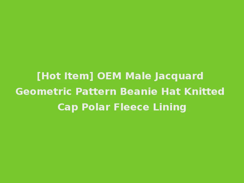 [Hot Item] OEM Male Jacquard Geometric Pattern Beanie Hat Knitted Cap Polar Fleece Lining