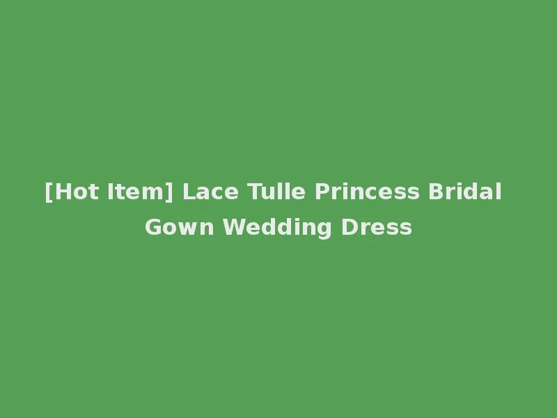 [Hot Item] Lace Tulle Princess Bridal Gown Wedding Dress