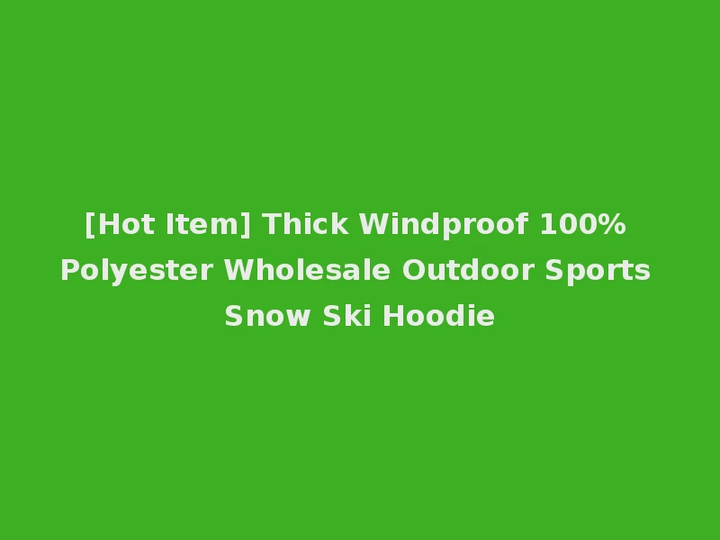 [Hot Item] Thick Windproof 100% Polyester Wholesale Outdoor Sports Snow Ski Hoodie