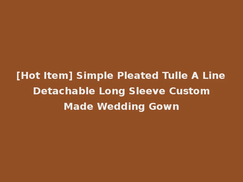 [Hot Item] Simple Pleated Tulle A Line Detachable Long Sleeve Custom Made Wedding Gown