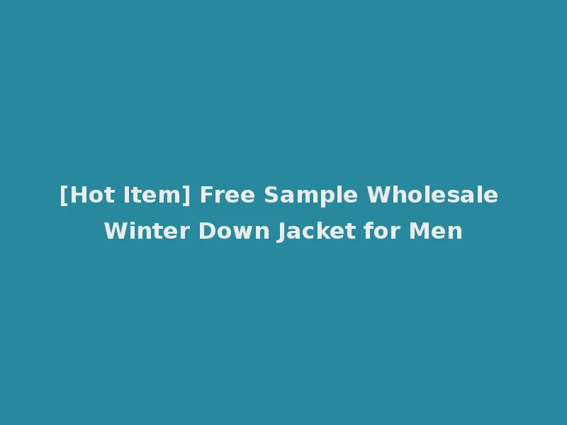 [Hot Item] Free Sample Wholesale Winter Down Jacket for Men