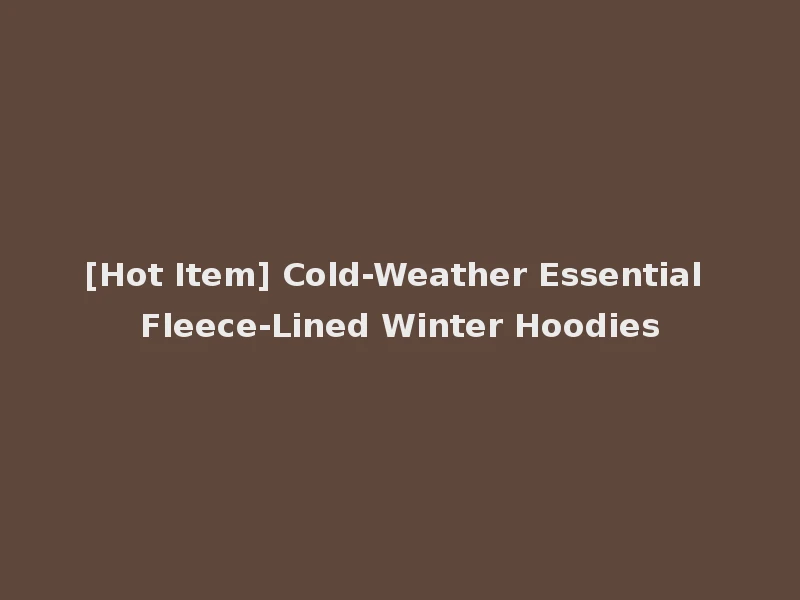 [Hot Item] Cold-Weather Essential Fleece-Lined Winter Hoodies