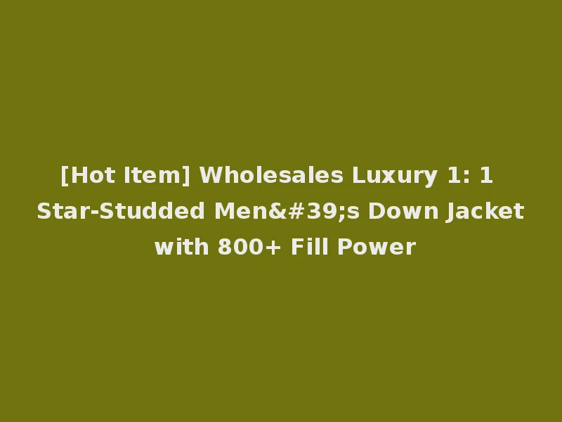 [Hot Item] Wholesales Luxury 1: 1 Star-Studded Men's Down Jacket with 800+ Fill Power