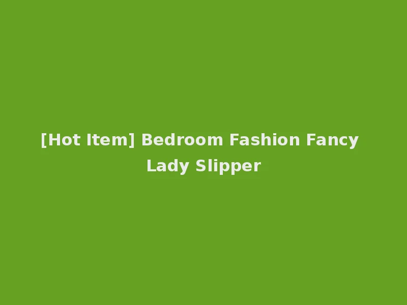 [Hot Item] Bedroom Fashion Fancy Lady Slipper
