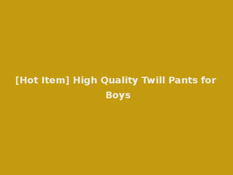 [Hot Item] High Quality Twill Pants for Boys