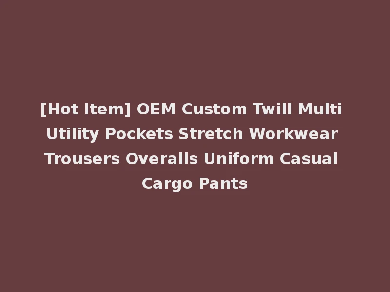 [Hot Item] OEM Custom Twill Multi Utility Pockets Stretch Workwear Trousers Overalls Uniform Casual Cargo Pants