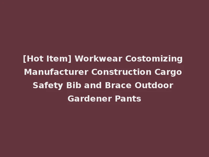[Hot Item] Workwear Costomizing Manufacturer Construction Cargo Safety Bib and Brace Outdoor Gardener Pants