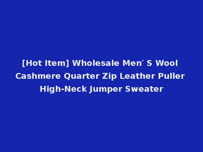 [Hot Item] Wholesale Men′ S Wool Cashmere Quarter Zip Leather Puller High-Neck Jumper Sweater