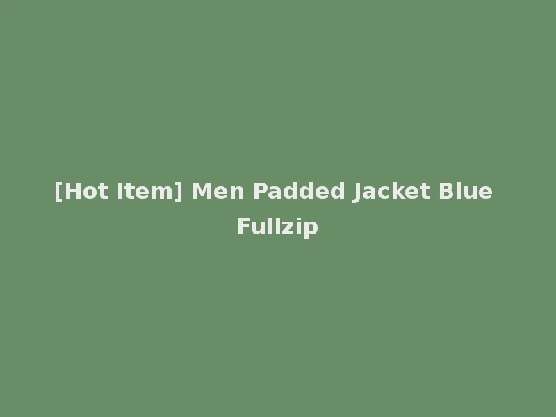 [Hot Item] Men Padded Jacket Blue Fullzip