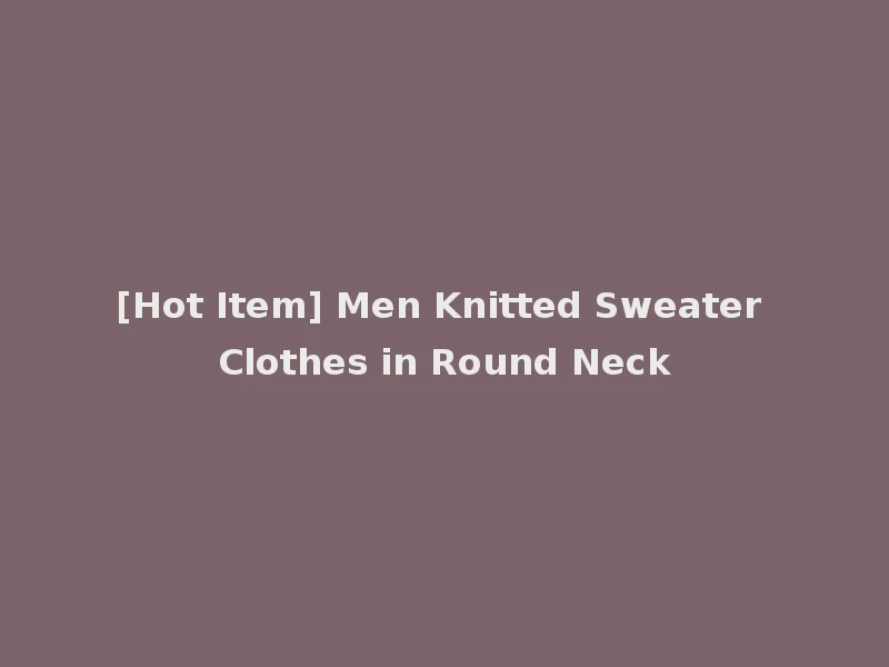 [Hot Item] Men Knitted Sweater Clothes in Round Neck