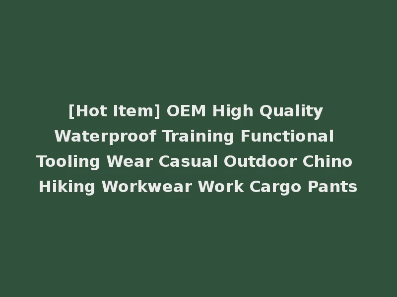 [Hot Item] OEM High Quality Waterproof Training Functional Tooling Wear Casual Outdoor Chino Hiking Workwear Work Cargo Pants