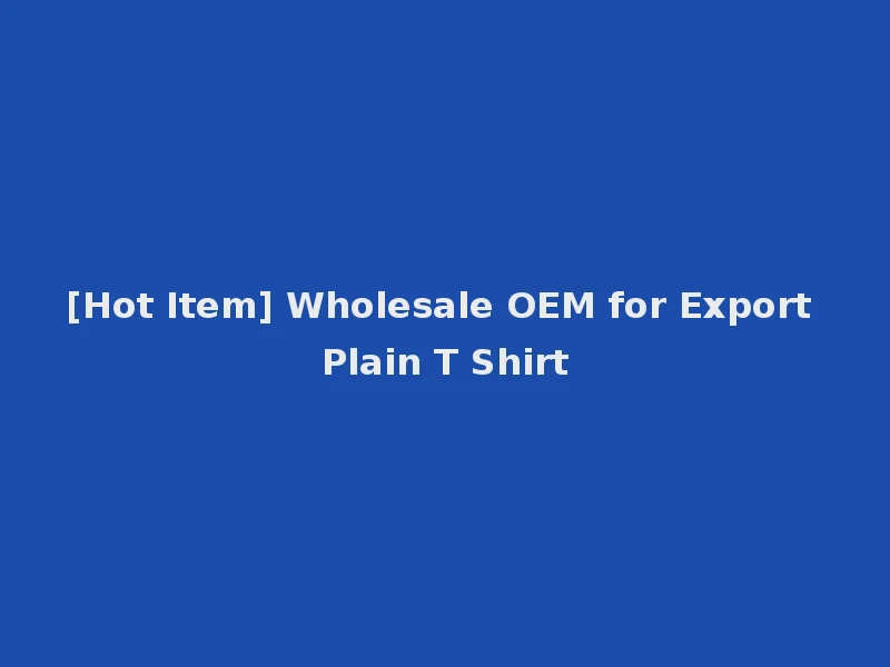 [Hot Item] Wholesale OEM for Export Plain T Shirt