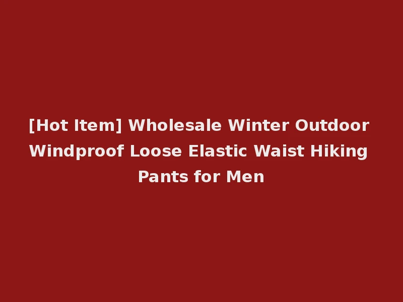 [Hot Item] Wholesale Winter Outdoor Windproof Loose Elastic Waist Hiking Pants for Men