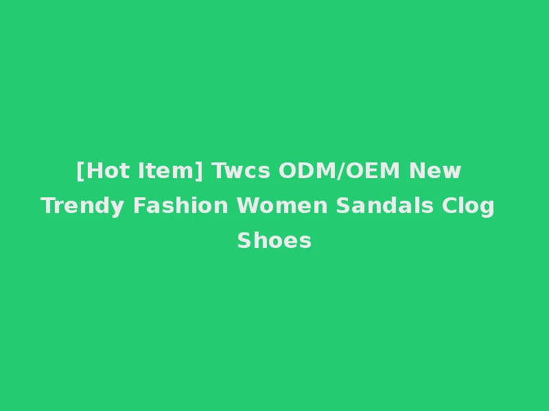 [Hot Item] Twcs ODM/OEM New Trendy Fashion Women Sandals Clog Shoes