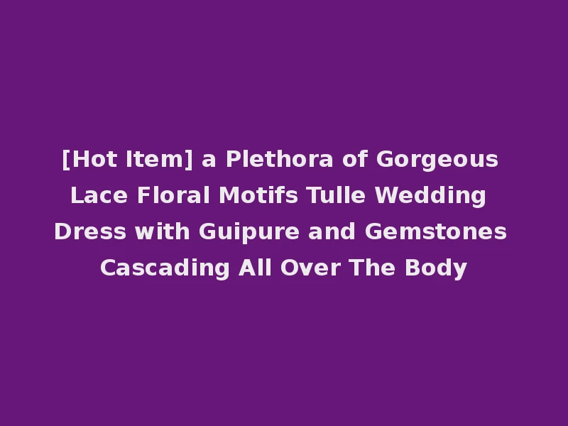 [Hot Item] a Plethora of Gorgeous Lace Floral Motifs Tulle Wedding Dress with Guipure and Gemstones Cascading All Over The Body