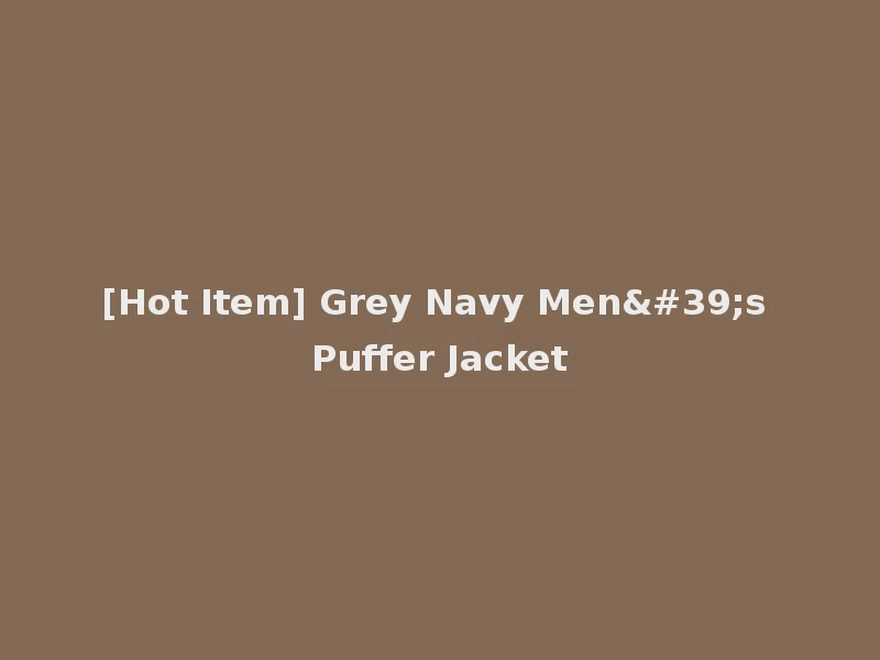 [Hot Item] Grey Navy Men's Puffer Jacket