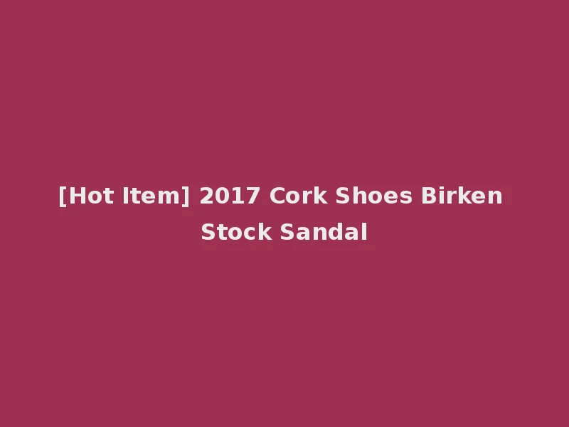 [Hot Item] 2017 Cork Shoes Birken Stock Sandal