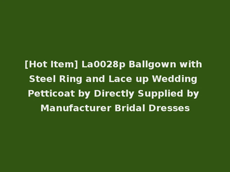 [Hot Item] La0028p Ballgown with Steel Ring and Lace up Wedding Petticoat by Directly Supplied by Manufacturer Bridal Dresses