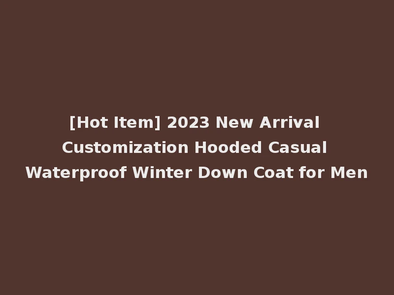 [Hot Item] 2023 New Arrival Customization Hooded Casual Waterproof Winter Down Coat for Men