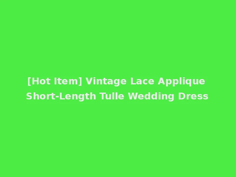 [Hot Item] Vintage Lace Applique Short-Length Tulle Wedding Dress