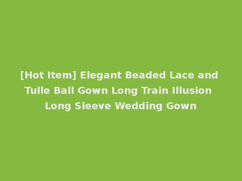 [Hot Item] Elegant Beaded Lace and Tulle Ball Gown Long Train Illusion Long Sleeve Wedding Gown