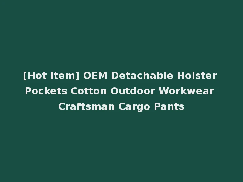 [Hot Item] OEM Detachable Holster Pockets Cotton Outdoor Workwear Craftsman Cargo Pants