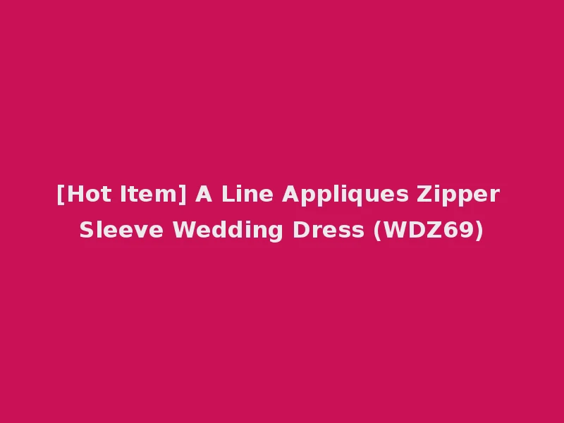 [Hot Item] A Line Appliques Zipper Sleeve Wedding Dress (WDZ69)