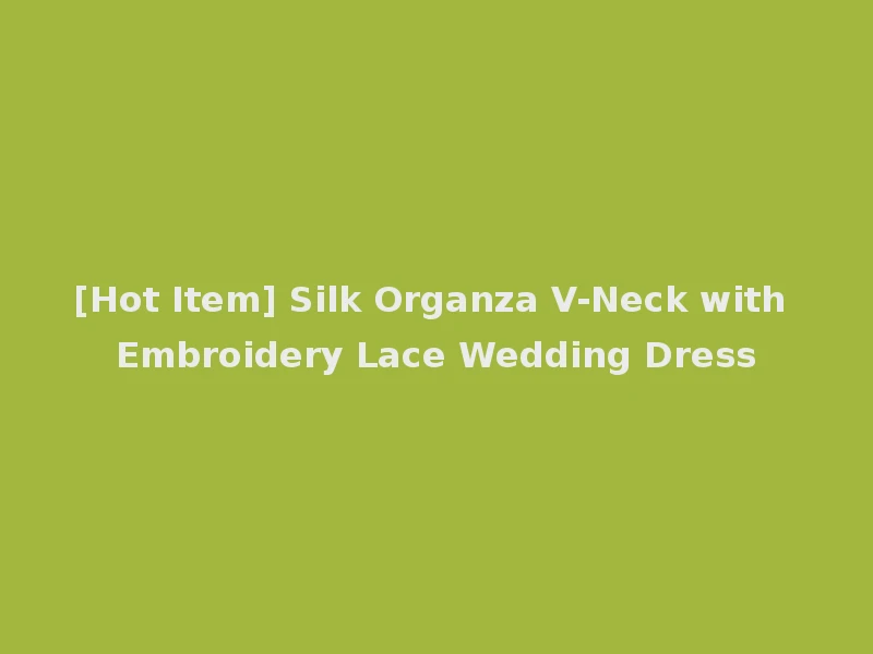 [Hot Item] Silk Organza V-Neck with Embroidery Lace Wedding Dress