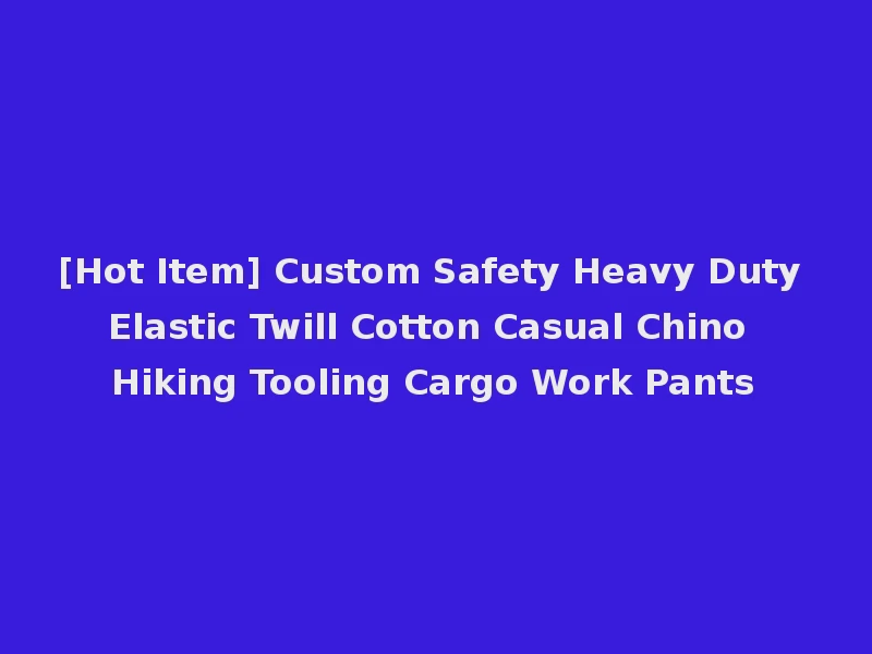 [Hot Item] Custom Safety Heavy Duty Elastic Twill Cotton Casual Chino Hiking Tooling Cargo Work Pants
