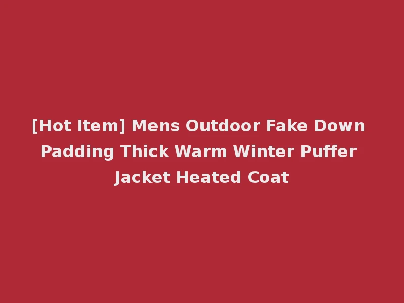 [Hot Item] Mens Outdoor Fake Down Padding Thick Warm Winter Puffer Jacket Heated Coat