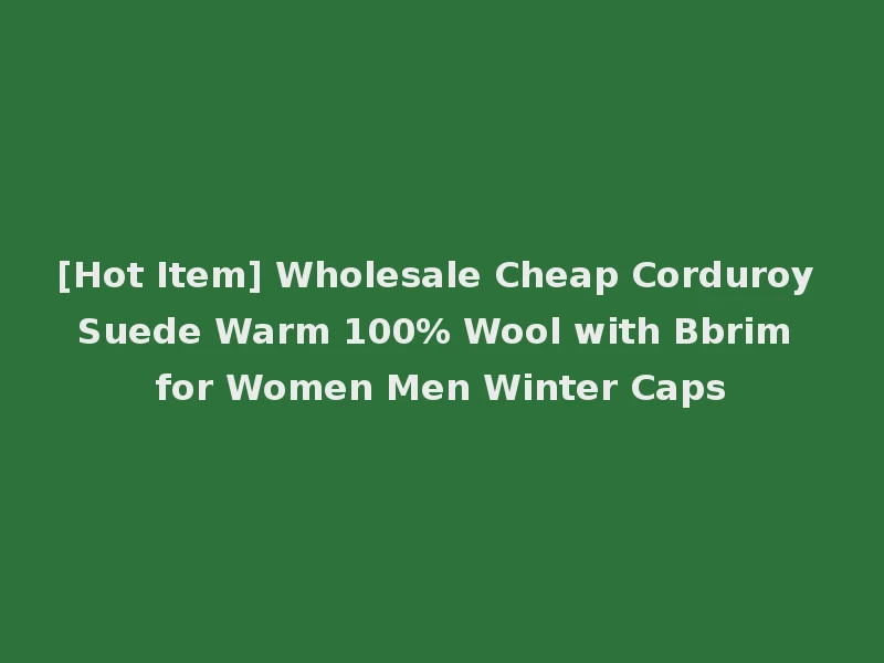 [Hot Item] Wholesale Cheap Corduroy Suede Warm 100% Wool with Bbrim for Women Men Winter Caps