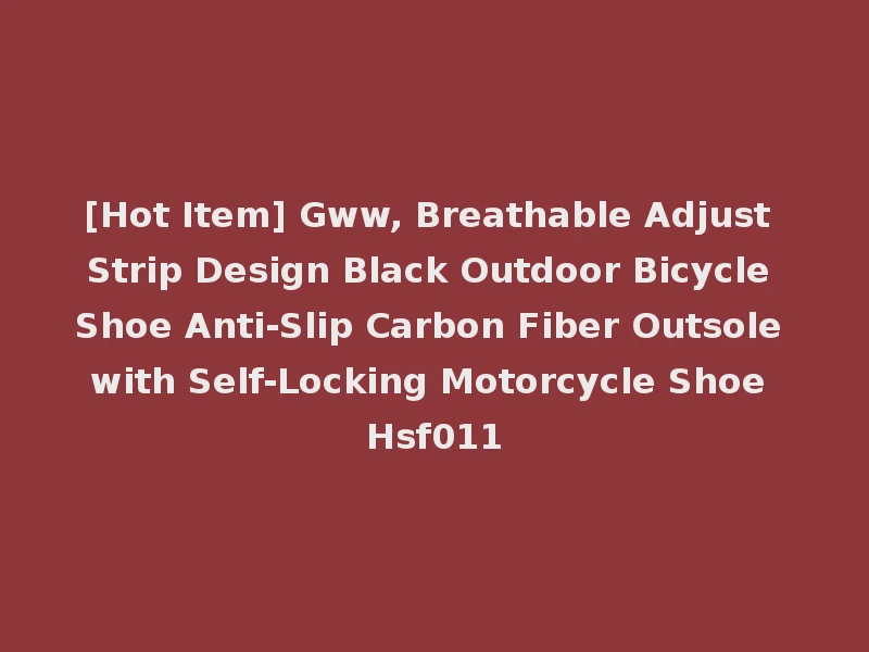 [Hot Item] Gww, Breathable Adjust Strip Design Black Outdoor Bicycle Shoe Anti-Slip Carbon Fiber Outsole with Self-Locking Motorcycle Shoe Hsf011