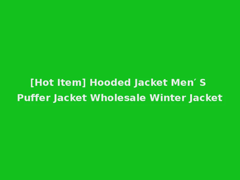[Hot Item] Hooded Jacket Men′ S Puffer Jacket Wholesale Winter Jacket