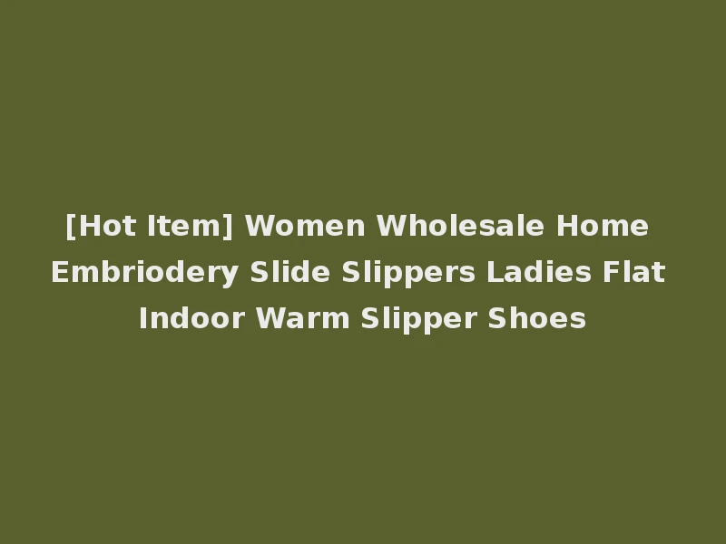 [Hot Item] Women Wholesale Home Embriodery Slide Slippers Ladies Flat Indoor Warm Slipper Shoes