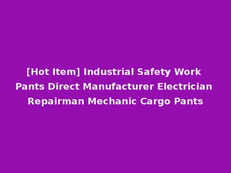 [Hot Item] Industrial Safety Work Pants Direct Manufacturer Electrician Repairman Mechanic Cargo Pants