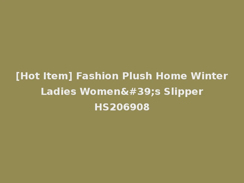 [Hot Item] Fashion Plush Home Winter Ladies Women's Slipper HS206908