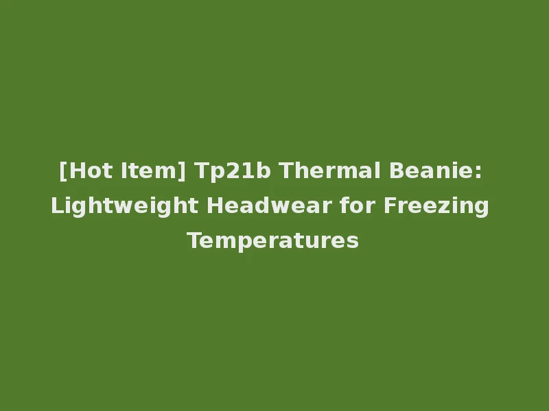 [Hot Item] Tp21b Thermal Beanie: Lightweight Headwear for Freezing Temperatures